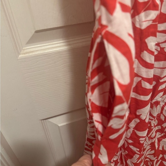 NWT 100%Cotton Coral and White Maxi Dress - Picture 4 of 8